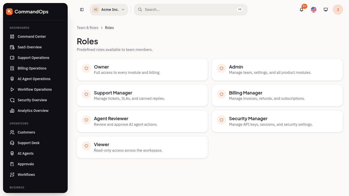 Team and Roles module